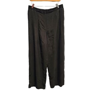 *Hemmed* Autograph black flowy wide leg stretch waist pants‎